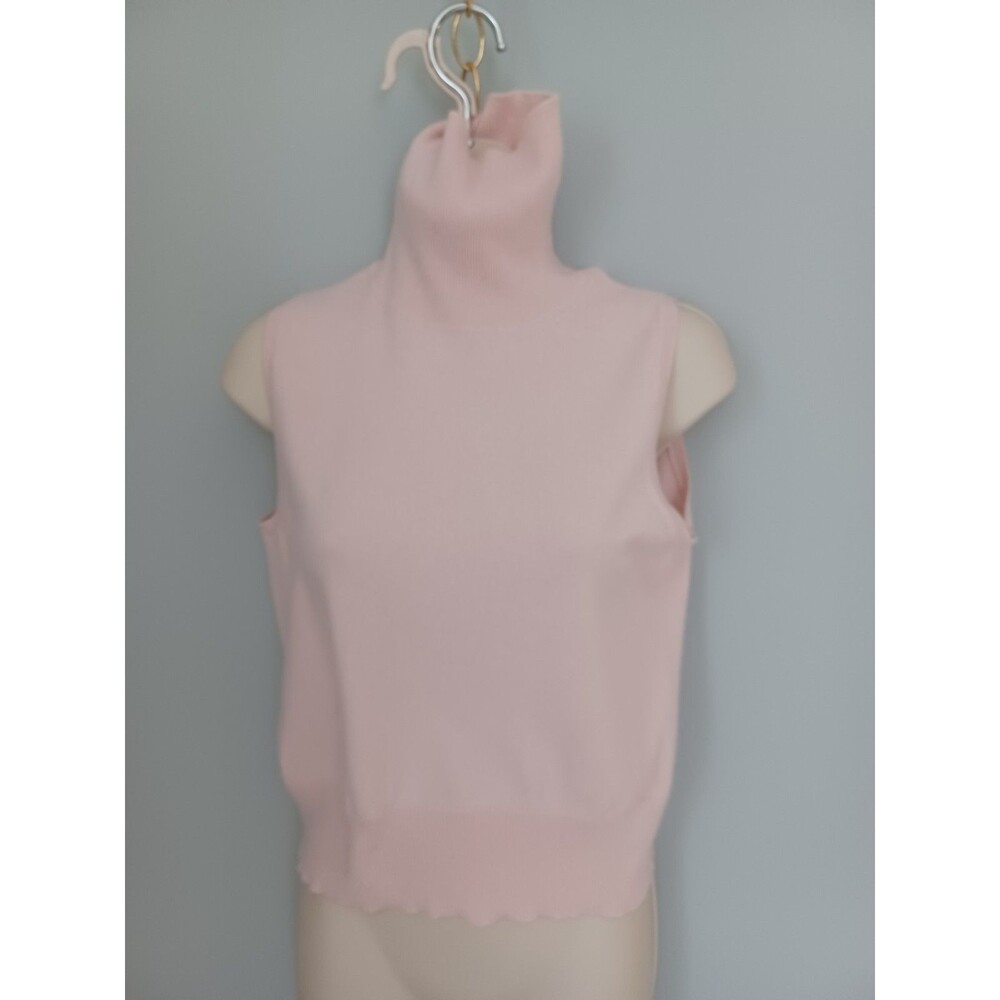 Harold's Pale Pink cashmere Sleeveless Turtleneck Sweater